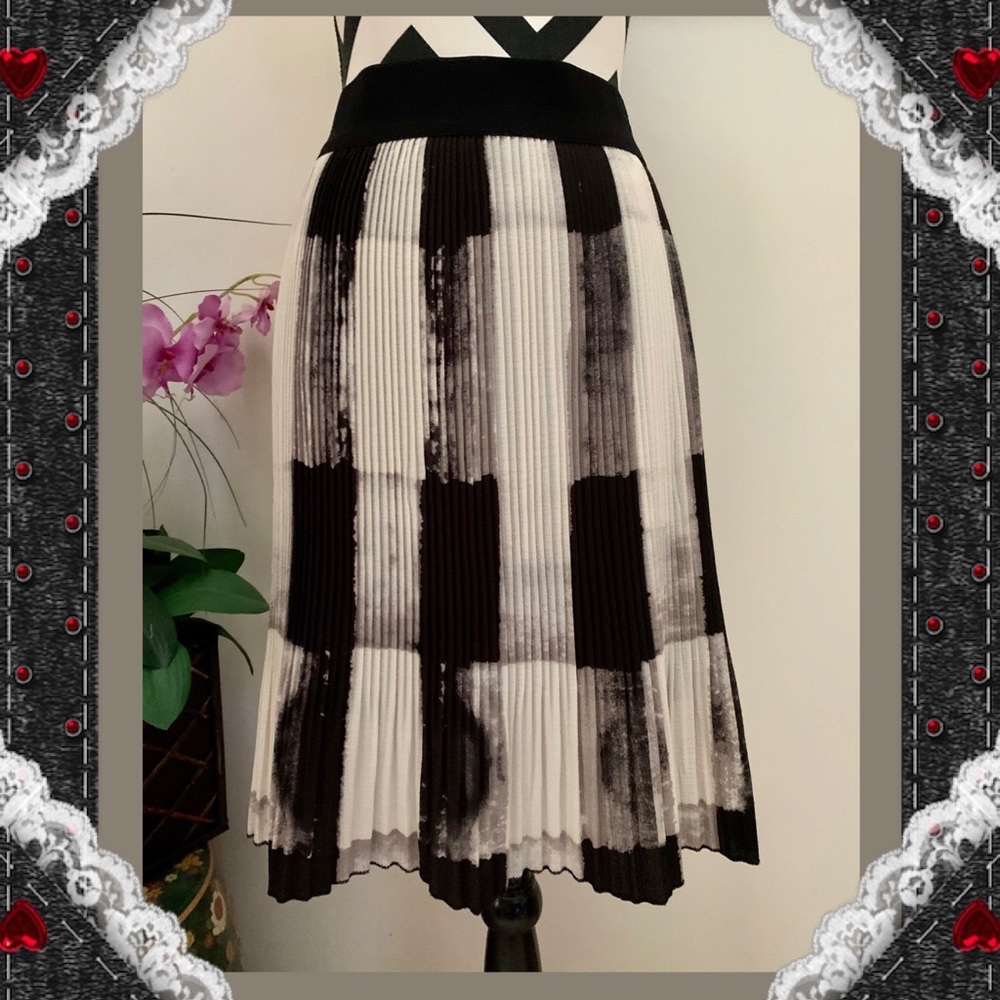 Metro Wear Art Print Pleated Skirt
